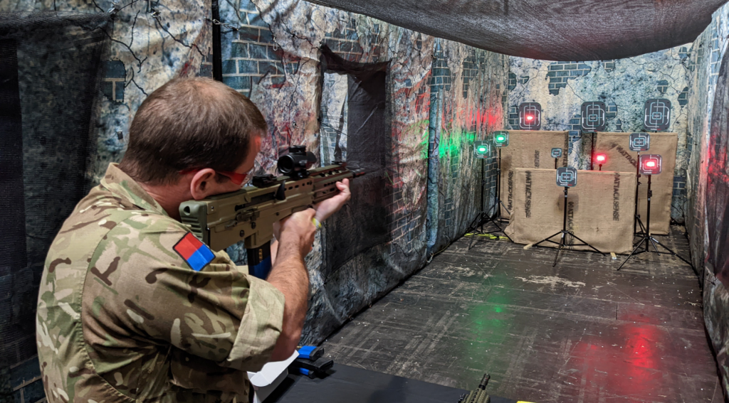 British army target shooting range at insomnia gaming festival